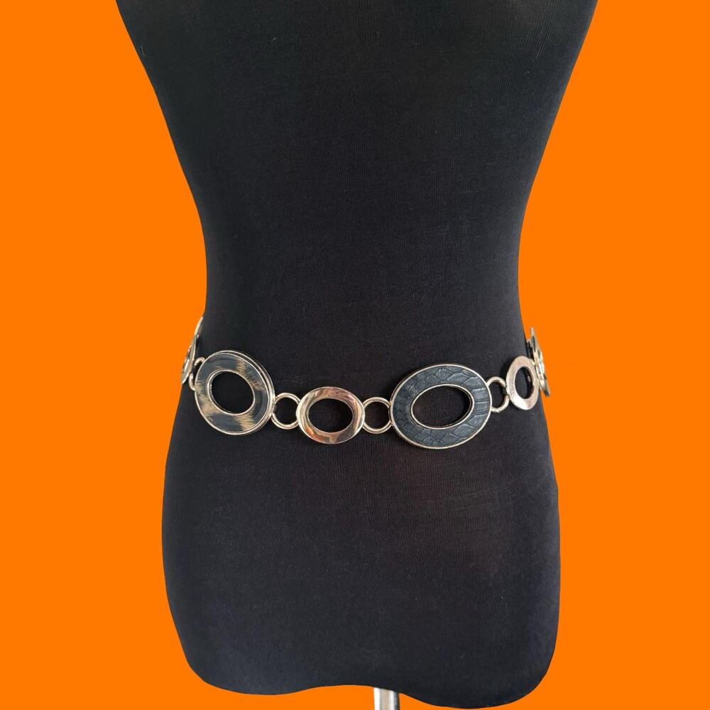 00's vintage gold statement metal chain y2k belt Chico's